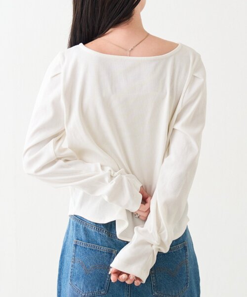Kastane(カスタネ)の「【一部店舗限定】B バックロゴベーシックロンTEE(Tシャツ/カットソー・レディース・ネイビー/オフホワイト/グレー・FREE)」の11枚目の写真