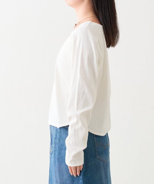 Kastane(カスタネ)の「【一部店舗限定】B バックロゴベーシックロンTEE(Tシャツ/カットソー・レディース・ネイビー/オフホワイト/グレー・FREE)」の8枚目の写真