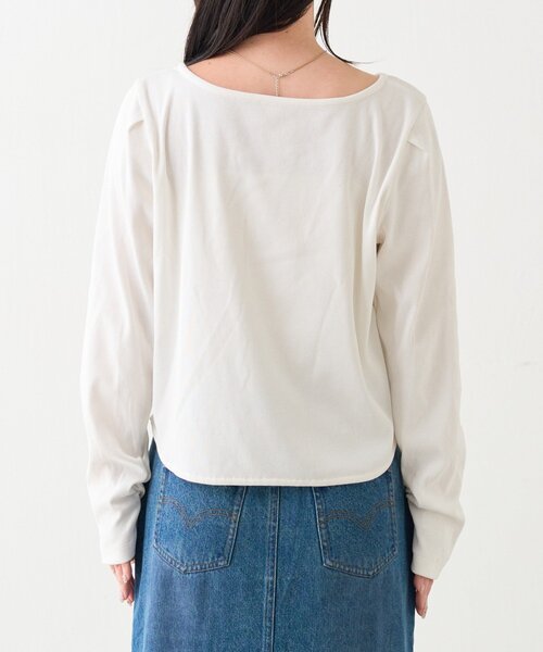 Kastane(カスタネ)の「【一部店舗限定】B バックロゴベーシックロンTEE(Tシャツ/カットソー・レディース・ネイビー/オフホワイト/グレー・FREE)」の7枚目の写真