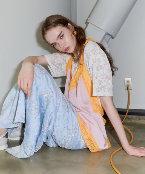 yae(ヤエ)の「Halterneck late top / ホルターネックレーストップス(タンクトップ・レディース・ピンク/ライトブルー・FREE)」の6枚目の写真