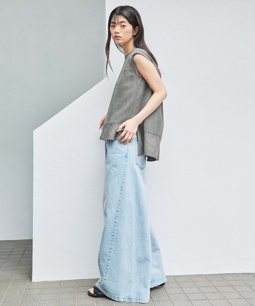 STUDIOUS（ステュディオス）の「【STUDIOUS/ステュディオス】Sleeveless Washable Mesh Blouse/スリーブレスウォッシャブルメッシュブラウス/華奢見え/（シャツ/ブラウス・レディース・マルチ/ブラック/アイボリー・FREE）」の18枚目の写真