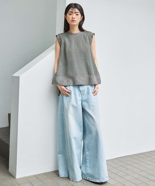 STUDIOUS（ステュディオス）の「【STUDIOUS/ステュディオス】Sleeveless Washable Mesh Blouse/スリーブレスウォッシャブルメッシュブラウス/華奢見え/（シャツ/ブラウス・レディース・マルチ/ブラック/アイボリー・FREE）」の17枚目の写真