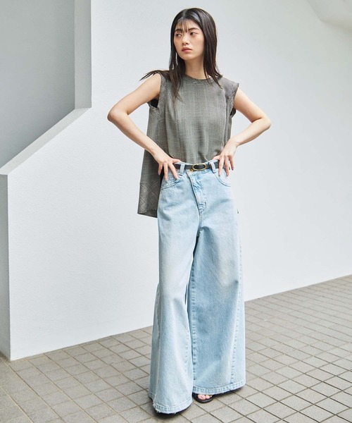 STUDIOUS（ステュディオス）の「【STUDIOUS/ステュディオス】Sleeveless Washable Mesh Blouse/スリーブレスウォッシャブルメッシュブラウス/華奢見え/（シャツ/ブラウス・レディース・マルチ/ブラック/アイボリー・FREE）」の19枚目の写真