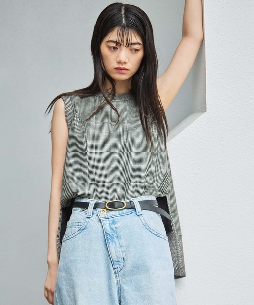 STUDIOUS（ステュディオス）の「【STUDIOUS/ステュディオス】Sleeveless Washable Mesh Blouse/スリーブレスウォッシャブルメッシュブラウス/華奢見え/（シャツ/ブラウス・レディース・マルチ/ブラック/アイボリー・FREE）」の20枚目の写真