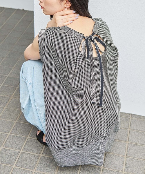 STUDIOUS（ステュディオス）の「【STUDIOUS/ステュディオス】Sleeveless Washable Mesh Blouse/スリーブレスウォッシャブルメッシュブラウス/華奢見え/（シャツ/ブラウス・レディース・マルチ/ブラック/アイボリー・FREE）」の21枚目の写真