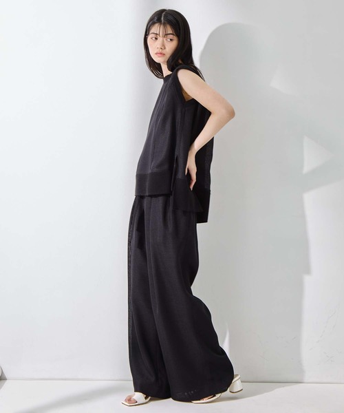STUDIOUS（ステュディオス）の「【STUDIOUS/ステュディオス】Sleeveless Washable Mesh Blouse/スリーブレスウォッシャブルメッシュブラウス/華奢見え/（シャツ/ブラウス・レディース・マルチ/ブラック/アイボリー・FREE）」の8枚目の写真