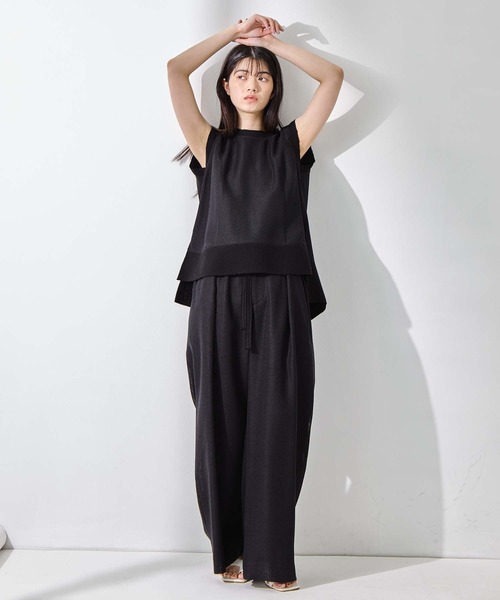 STUDIOUS（ステュディオス）の「【STUDIOUS/ステュディオス】Sleeveless Washable Mesh Blouse/スリーブレスウォッシャブルメッシュブラウス/華奢見え/（シャツ/ブラウス・レディース・マルチ/ブラック/アイボリー・FREE）」の7枚目の写真