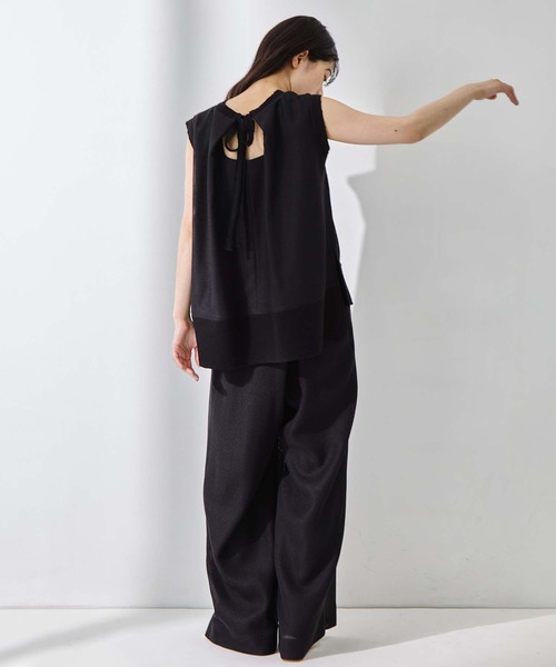 STUDIOUS（ステュディオス）の「【STUDIOUS/ステュディオス】Sleeveless Washable Mesh Blouse/スリーブレスウォッシャブルメッシュブラウス/華奢見え/（シャツ/ブラウス・レディース・マルチ/ブラック/アイボリー・FREE）」の9枚目の写真