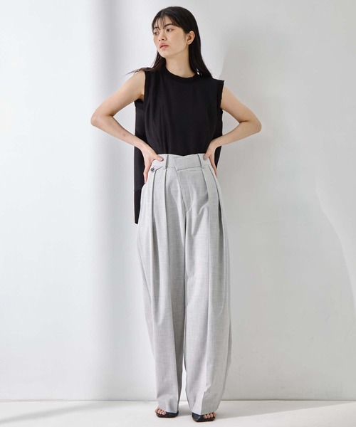 STUDIOUS（ステュディオス）の「【STUDIOUS/ステュディオス】Sleeveless Washable Mesh Blouse/スリーブレスウォッシャブルメッシュブラウス/華奢見え/（シャツ/ブラウス・レディース・マルチ/ブラック/アイボリー・FREE）」の11枚目の写真