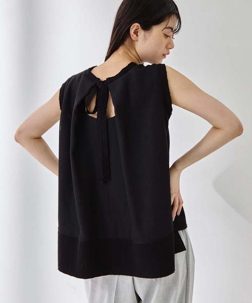 STUDIOUS（ステュディオス）の「【STUDIOUS/ステュディオス】Sleeveless Washable Mesh Blouse/スリーブレスウォッシャブルメッシュブラウス/華奢見え/（シャツ/ブラウス・レディース・マルチ/ブラック/アイボリー・FREE）」の16枚目の写真