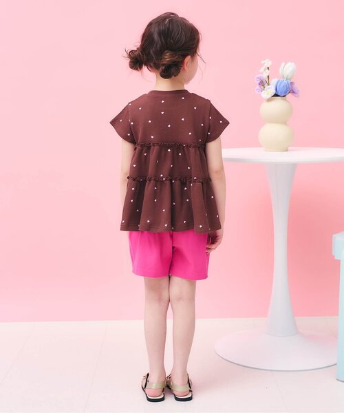 apres les cours（アプレレクール）の「【UVカット】さらさらワッフルフレアチュニック（Tシャツ/カットソー・キッズ・ブラウン/ピンク/アイボリー/ミント/パープル/イエロー・80/90/100/110/120/130/140）」の9枚目の写真