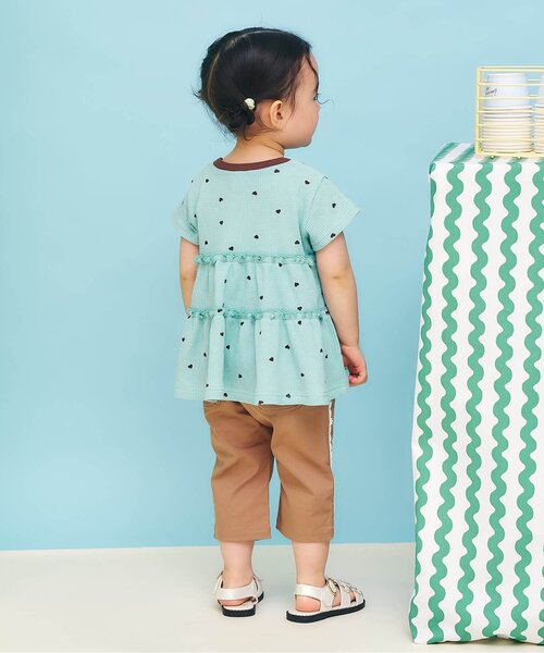 apres les cours（アプレレクール）の「【UVカット】さらさらワッフルフレアチュニック（Tシャツ/カットソー・キッズ・ブラウン/ピンク/アイボリー/ミント/パープル/イエロー・80/90/100/110/120/130/140）」の16枚目の写真