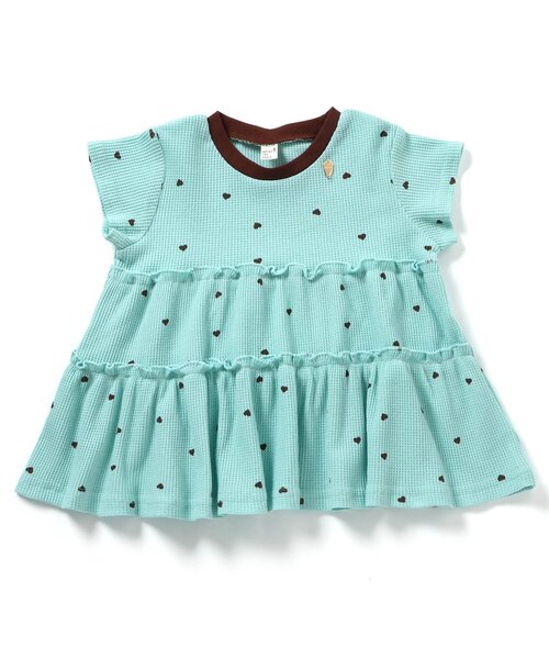 apres les cours（アプレレクール）の「【UVカット】さらさらワッフルフレアチュニック（Tシャツ/カットソー・キッズ・ブラウン/ピンク/アイボリー/ミント/パープル/イエロー・80/90/100/110/120/130/140）」の14枚目の写真