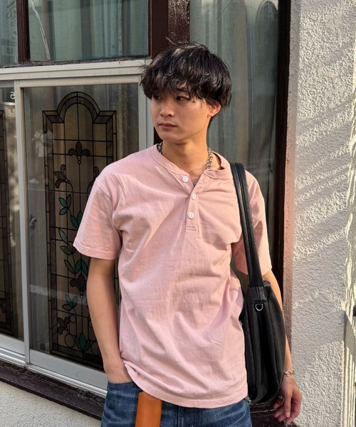 ZOZOMARKET by みずきち（ゾゾマーケットバイミズキチ）の「【インフルエンサー みずきちセレクト】USAコットンヘンリーネックT（Tシャツ/カットソー・メンズ・ライトピンク/チャコール・S/M）」の20枚目の写真