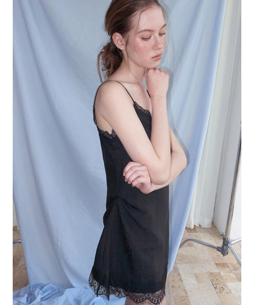 ETMON（エトモン）の「Double Lace Slip Dress, Black（ワンピース・レディース・その他・F）」の3枚目の写真