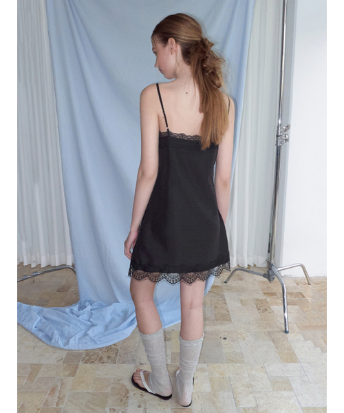 ETMON（エトモン）の「Double Lace Slip Dress, Black（ワンピース・レディース・その他・F）」の4枚目の写真