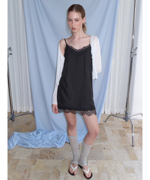 ETMON（エトモン）の「Double Lace Slip Dress, Black（ワンピース・レディース・その他・F）」の5枚目の写真