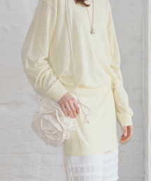 SINOON | Rose Petal Mini Cross Bag (Cream)(メッセンジャーバッグ)