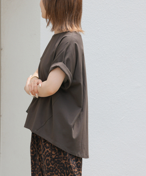 JOURNAL STANDARD relume(ジャーナルスタンダード レリューム)の「《追加》オーガニックコットン汗染み防止2WAY TEE(Tシャツ/カットソー・レディース・グレー/ブラック系その他/ホワイト/ライトグレー・FREE)」の10枚目の写真