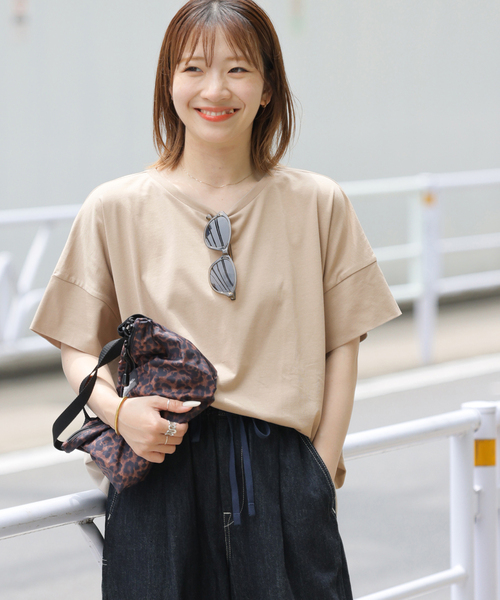 JOURNAL STANDARD relume(ジャーナルスタンダード レリューム)の「《追加》オーガニックコットン汗染み防止2WAY TEE(Tシャツ/カットソー・レディース・グレー/ブラック系その他/ホワイト/ライトグレー・FREE)」の22枚目の写真