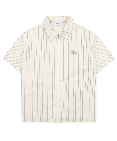 XTONZ(エクストーンズ)の「XTS043 ピンストライプクロップシャツ (クリーム)(シャツ/ブラウス・レディース・その他・MEDIUM/LARGE)」の4枚目の写真