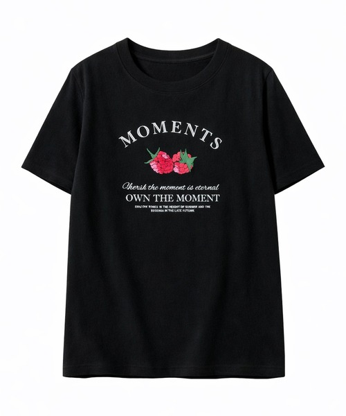 DAY CLOSET(デイ クローゼット)の「ゆったりオーバーサイズ。半袖 ラウンドネック ストロベリー×英字ロゴ プリント Tシャツ レディース(Tシャツ/カットソー・レディース・チャコールグレー/ホワイト/グレー/ブラック・FREE)」の20枚目の写真