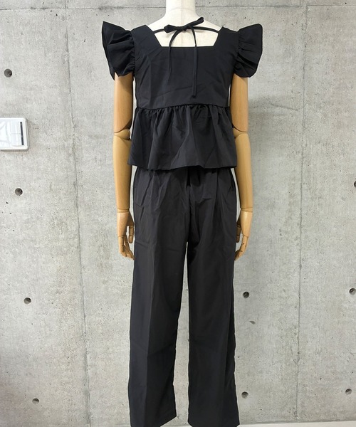 GLAMOROUS JANE(グラマラスジェーン)の「フリルトップス×ロングパンツ 2点セット(セットアップ・レディース・ベージュ/ブラック・M/L)」の7枚目の写真