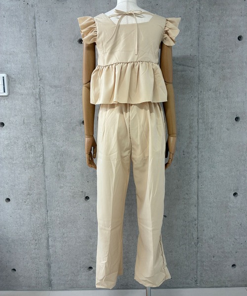 GLAMOROUS JANE(グラマラスジェーン)の「フリルトップス×ロングパンツ 2点セット(セットアップ・レディース・ベージュ/ブラック・M/L)」の10枚目の写真