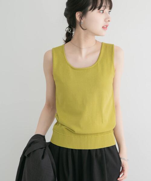 ITEMS URBANRESEARCH（アイテムズ アーバンリサーチ）の「『洗濯可』2WAYニットタンクトップ（ニット/セーター・レディース・ブラウン/オフホワイト/グリーン/ブラック・FREE）」の4枚目の写真