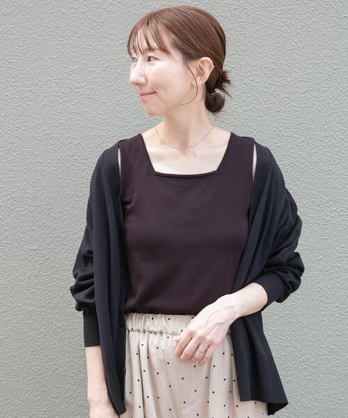 ITEMS URBANRESEARCH（アイテムズ アーバンリサーチ）の「『洗濯可』2WAYニットタンクトップ（ニット/セーター・レディース・ブラウン/オフホワイト/グリーン/ブラック・FREE）」の2枚目の写真