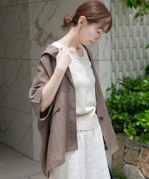 ITEMS URBANRESEARCH（アイテムズ アーバンリサーチ）の「『洗濯可』2WAYニットタンクトップ（ニット/セーター・レディース・ブラウン/オフホワイト/グリーン/ブラック・FREE）」の5枚目の写真