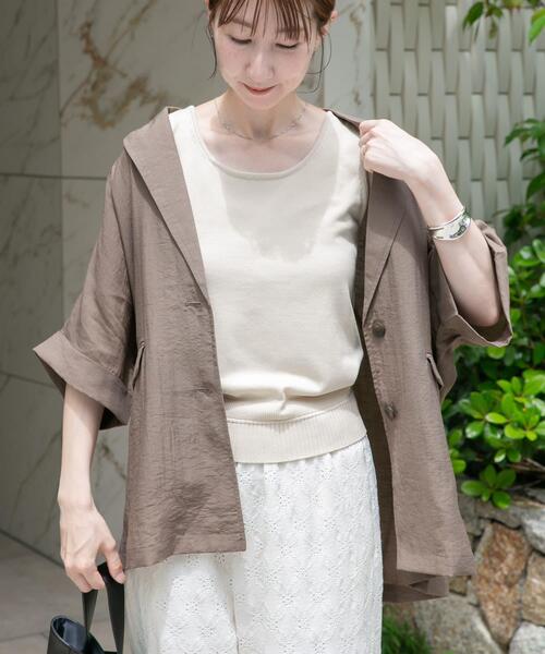 ITEMS URBANRESEARCH（アイテムズ アーバンリサーチ）の「『洗濯可』2WAYニットタンクトップ（ニット/セーター・レディース・ブラウン/オフホワイト/グリーン/ブラック・FREE）」の6枚目の写真