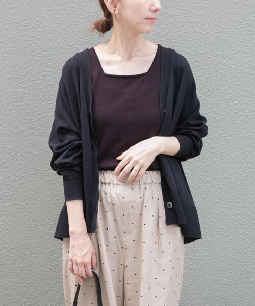 ITEMS URBANRESEARCH（アイテムズ アーバンリサーチ）の「『洗濯可』2WAYニットタンクトップ（ニット/セーター・レディース・ブラウン/オフホワイト/グリーン/ブラック・FREE）」の15枚目の写真