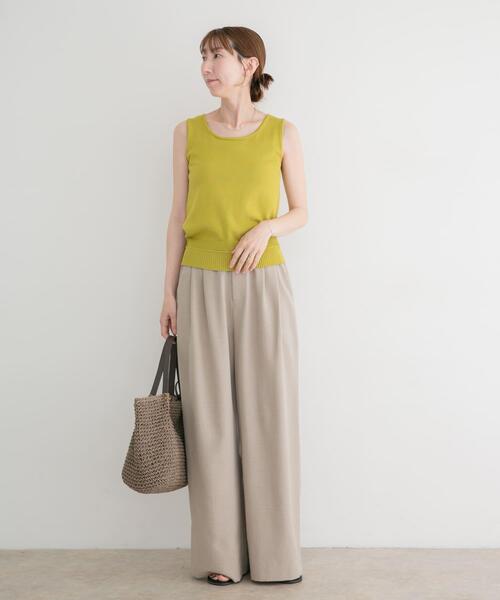 ITEMS URBANRESEARCH（アイテムズ アーバンリサーチ）の「『洗濯可』2WAYニットタンクトップ（ニット/セーター・レディース・ブラウン/オフホワイト/グリーン/ブラック・FREE）」の6枚目の写真