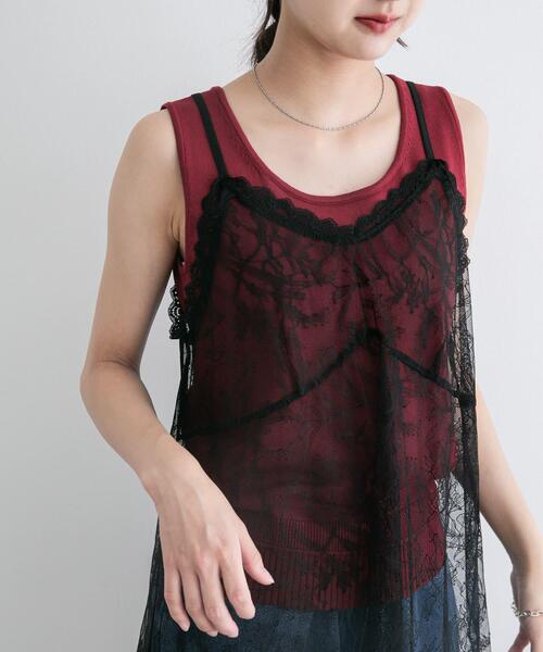 ITEMS URBANRESEARCH（アイテムズ アーバンリサーチ）の「『洗濯可』2WAYニットタンクトップ（ニット/セーター・レディース・ブラウン/オフホワイト/グリーン/ブラック・FREE）」の12枚目の写真