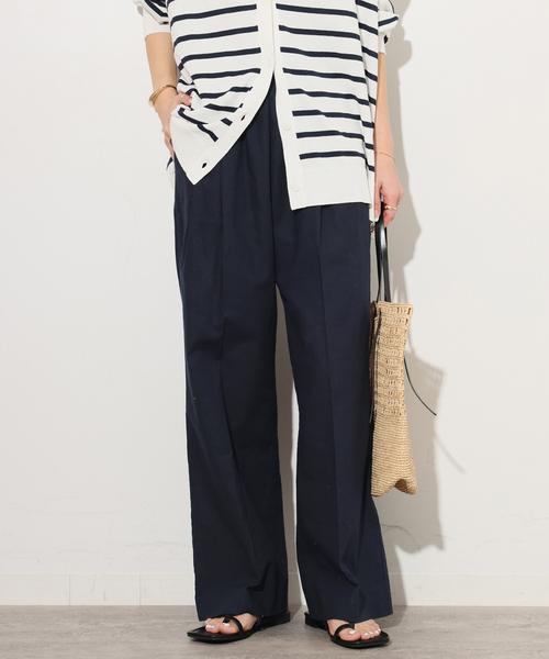 JOURNAL STANDARD relume(ジャーナルスタンダード レリューム)の「《追加》リネンコットンギャザータックパンツ(その他パンツ・レディース・アイボリー/ブラウン/ネイビー・38/36)」の3枚目の写真