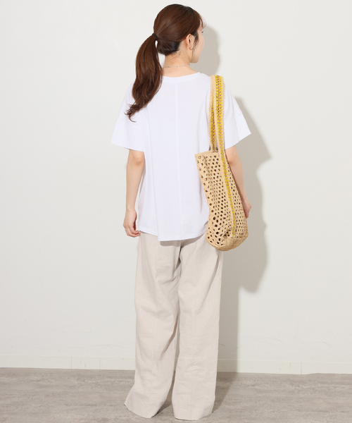 JOURNAL STANDARD relume（ジャーナルスタンダード　レリューム）の「《追加》リネンコットンギャザータックパンツ（その他パンツ・レディース・アイボリー/ブラウン・38/36）」の5枚目の写真