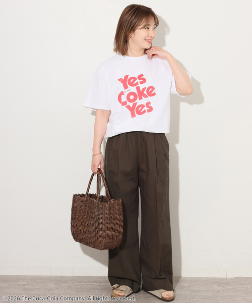JOURNAL STANDARD relume（ジャーナルスタンダード　レリューム）の「《追加》リネンコットンギャザータックパンツ（その他パンツ・レディース・アイボリー/ブラウン・38/36）」の10枚目の写真