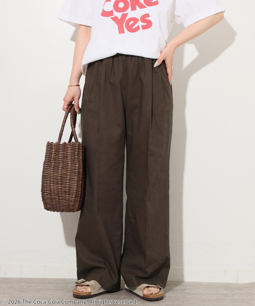 JOURNAL STANDARD relume（ジャーナルスタンダード　レリューム）の「《追加》リネンコットンギャザータックパンツ（その他パンツ・レディース・アイボリー/ブラウン・38/36）」の13枚目の写真