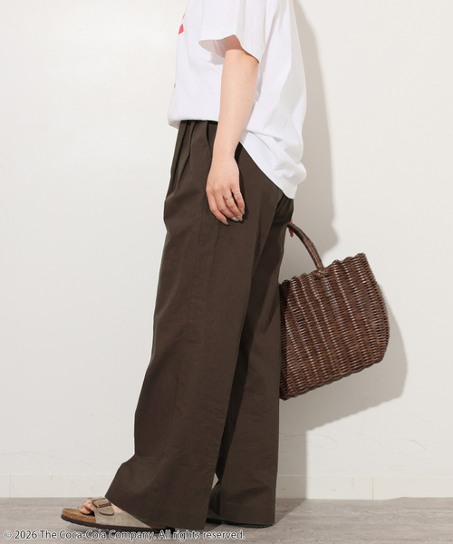 JOURNAL STANDARD relume（ジャーナルスタンダード　レリューム）の「《追加》リネンコットンギャザータックパンツ（その他パンツ・レディース・アイボリー/ブラウン・38/36）」の14枚目の写真