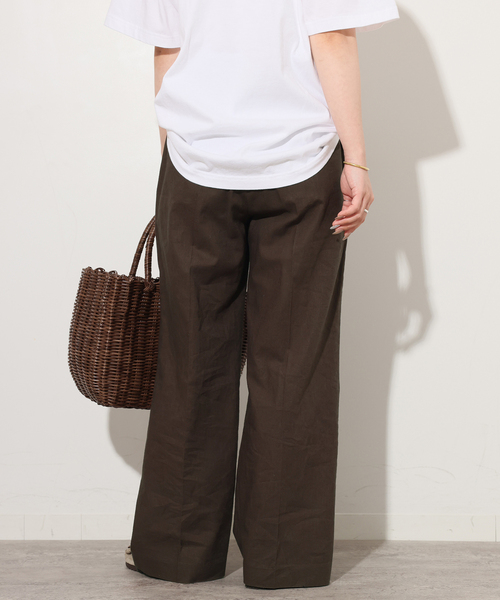 JOURNAL STANDARD relume（ジャーナルスタンダード　レリューム）の「《追加》リネンコットンギャザータックパンツ（その他パンツ・レディース・アイボリー/ブラウン・38/36）」の15枚目の写真