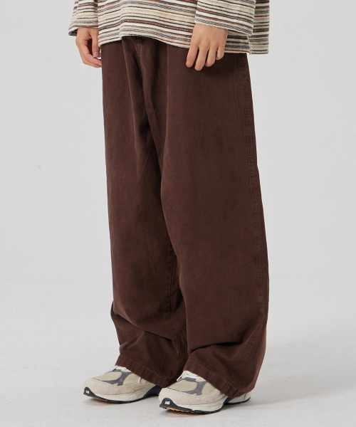 MAKEITTO(メイキット)の「BIO WASHING ワイドコットンスパンパンツ_BROWN(その他パンツ・メンズ・その他・X-LARGE)」の1枚目の写真