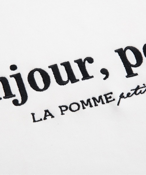 LA POMME petit(ラポミ・プチ)の「LA POMME petit Bonjour petite Hoodie(パーカー・レディース・ホワイト/ブラック・FREE)」の6枚目の写真