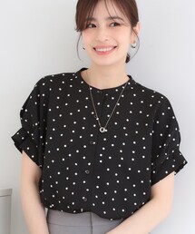 SHOO・LA・RUE | 【洗濯機可／洗濯後しわになりにくい】ドット柄袖タックブラウス(シャツ/ブラウス)