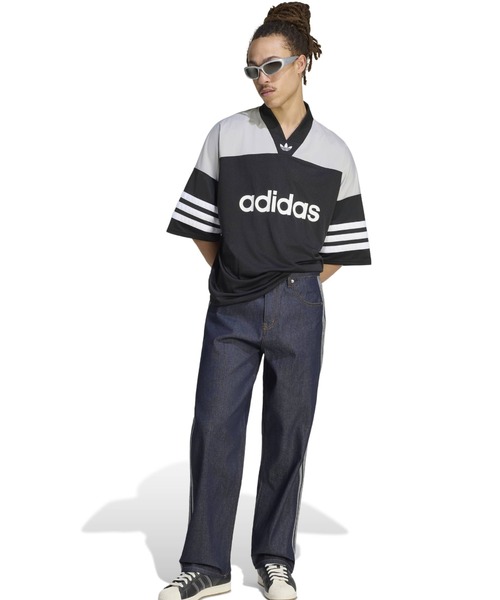 adidas(アディダス)の「adidas FIREBIRD ADICOLOR RAW DENIM PANTS / アディダス ファイヤーバード アディカラー ロウ デニム パンツ(デニムパンツ・メンズ・ダークインディゴブルー・30inch/32inch/34inch/36inch)」の10枚目の写真
