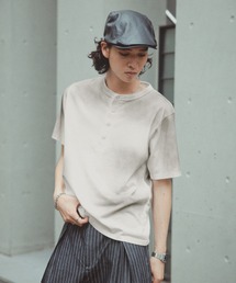 RAGEBLUE | SPRAY FEED HENLEY NECK T-SHRTS/スプレー加工ヘンリーネックTシャツ(Tシャツ/カットソー)