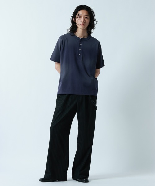 RAGEBLUE（レイジブルー）の「SPRAY FEED HENLEY NECK T-SHRTS/スプレー加工ヘンリーネックTシャツ（Tシャツ/カットソー・メンズ・ブラック/ネイビー/ホワイト・LARGE/MEDIUM）」の13枚目の写真