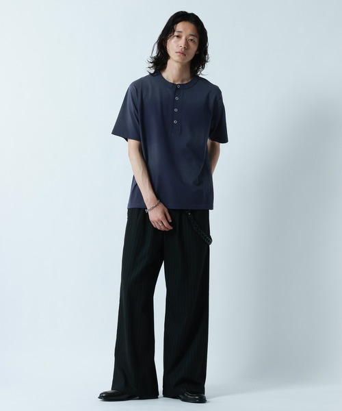 RAGEBLUE（レイジブルー）の「SPRAY FEED HENLEY NECK T-SHRTS/スプレー加工ヘンリーネックTシャツ（Tシャツ/カットソー・メンズ・ブラック/ネイビー/ホワイト・LARGE/MEDIUM）」の11枚目の写真