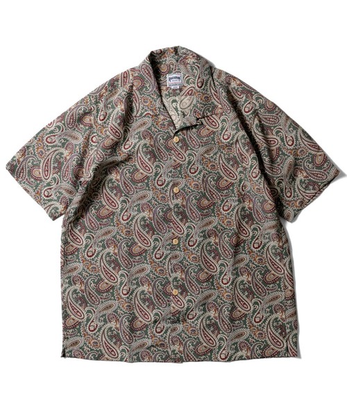 HOUSTON（ヒューストン）の「HOUSTON ヒューストン PAISLEY RAYON ALOHA SHIRT ペイズリー柄 レーヨン アロハシャツ / 開襟シャツ【日本製】（シャツ/ブラウス・メンズ・オリーブ/ブラック/ホワイト・M/L/XL）」の3枚目の写真