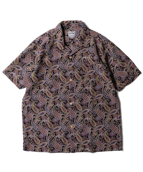 HOUSTON（ヒューストン）の「HOUSTON ヒューストン PAISLEY RAYON ALOHA SHIRT ペイズリー柄 レーヨン アロハシャツ / 開襟シャツ【日本製】（シャツ/ブラウス・メンズ・オリーブ/ブラック/ホワイト・M/L/XL）」の2枚目の写真